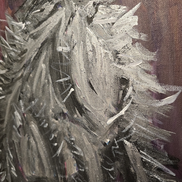 HANDCRAFTED Abstract Cat Painting HANDPAINTED Alien Artwork HANDMADE Wall Decor - Picture 15 of 17